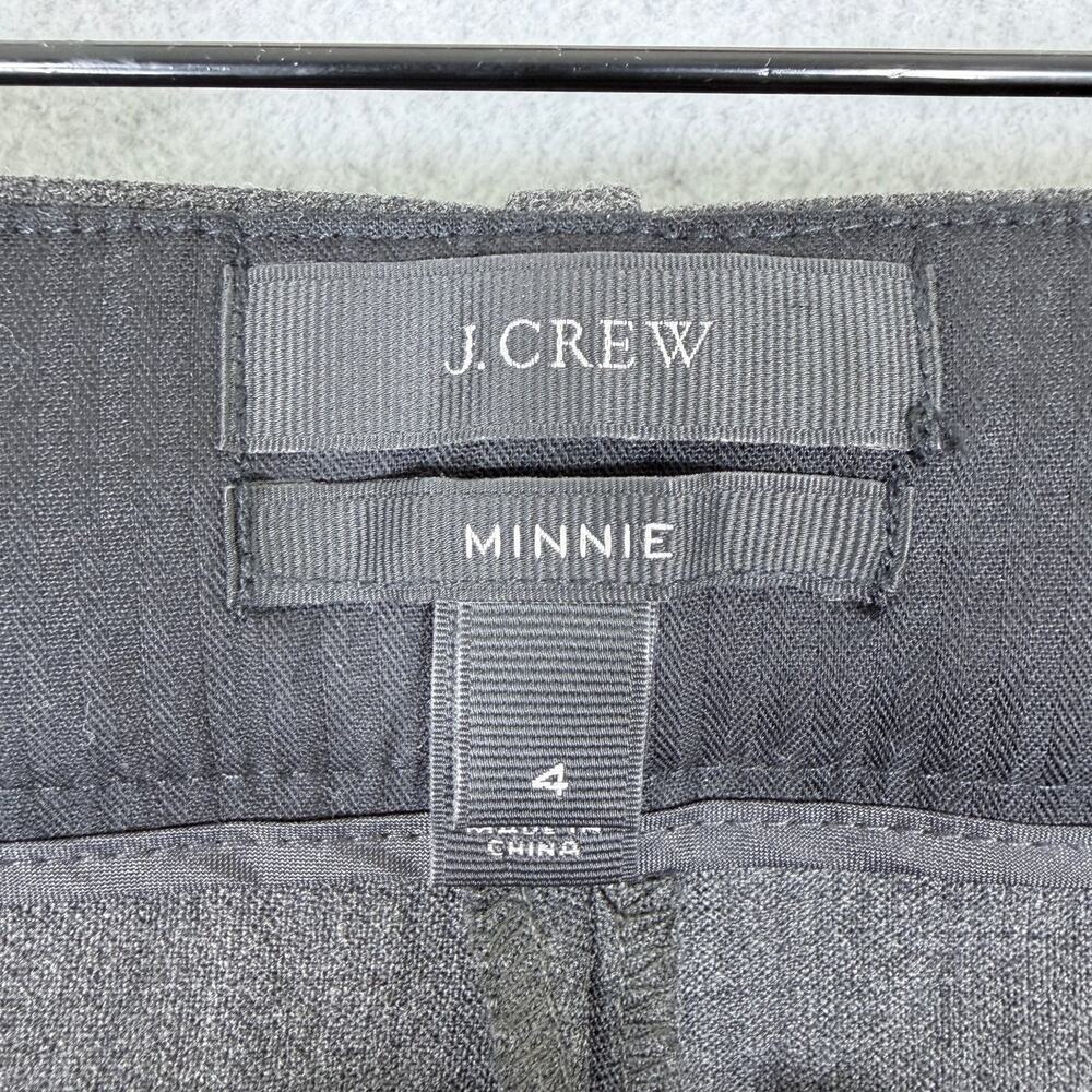 J.Crew Minnie Women's Gray Dress Pants Size 4 Stretch Flat Front Side Zip - Picture 9 of 10